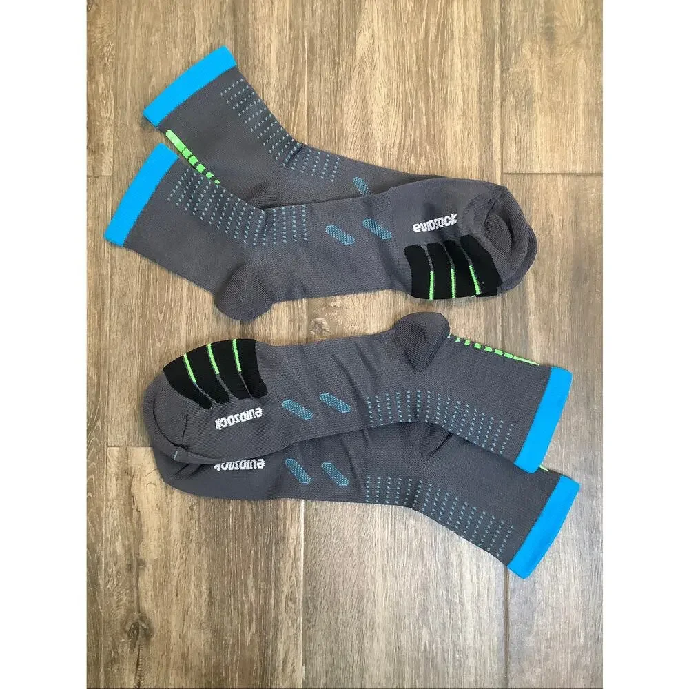 Eurosock Gray 2 Pack Bike Crew Compression Socks Performance Athleisure A21-3